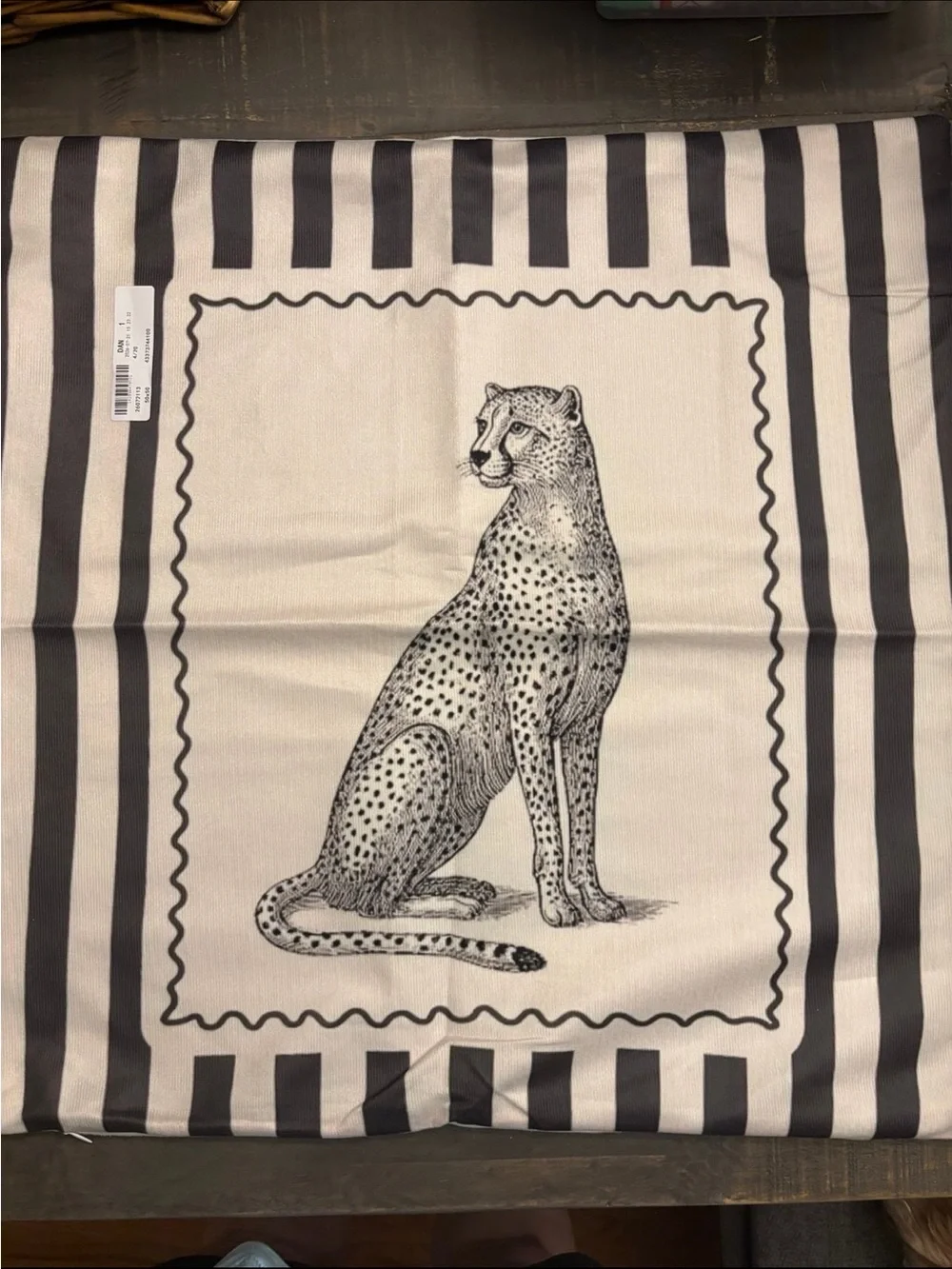 Set of 2 Black White Striped Cheetah Throw Pillow Covers Safari Animal Accent 18
